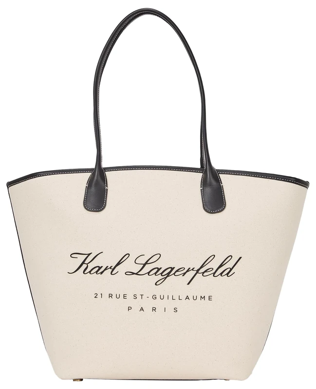 Hotel Karl Medium Canvas Bag Women Beachwear Bags Natural/Black One Size