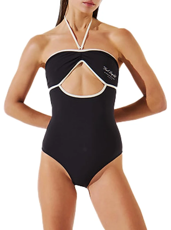 KARL LAGERFELD B.V Women's Hotel Karl Rib Rio Swimsuit One Piece, Black, S