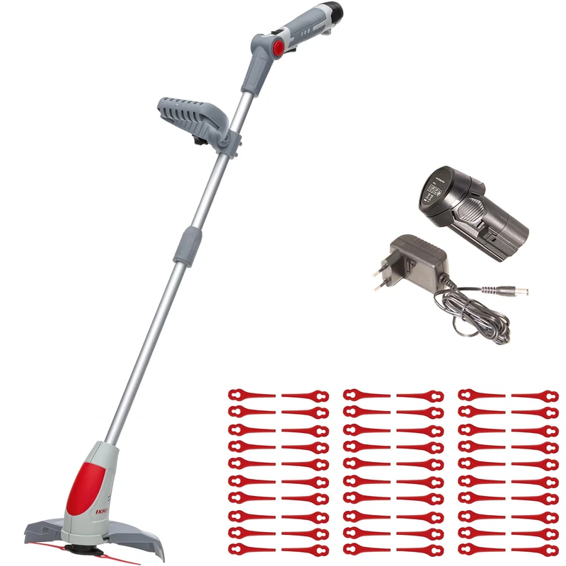 IKRA Grass trimmer without cable IART 1224 incl. battery, charger & 60x nylon blades, light 1.5 kg