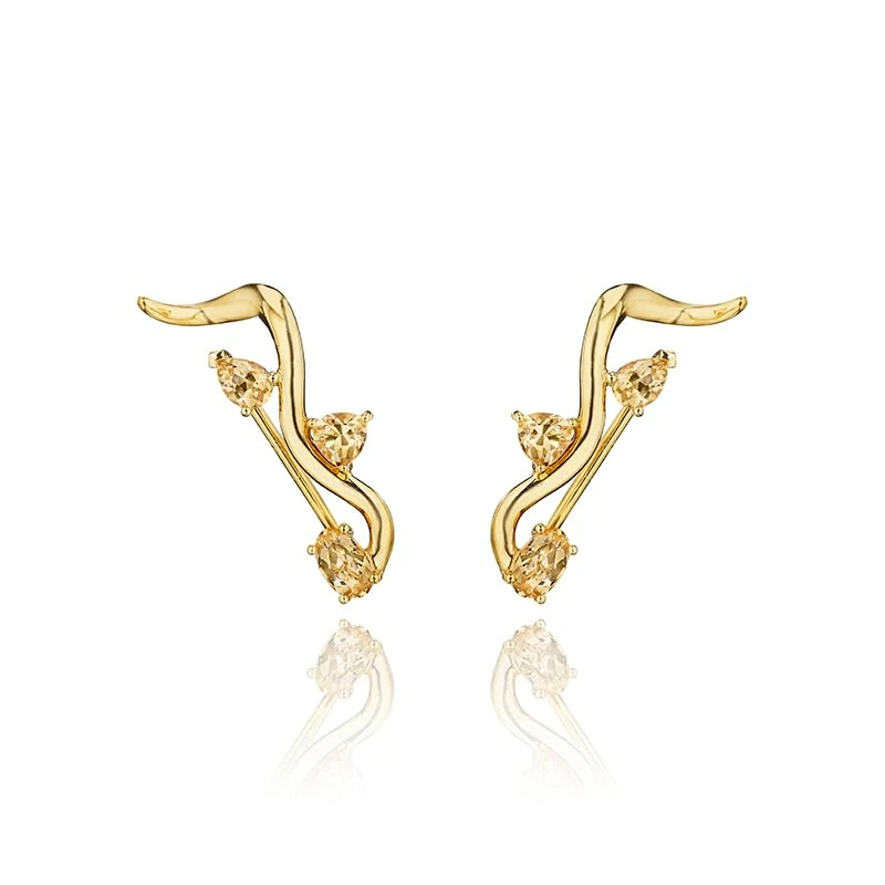 Hueb,18k Mirage Yellow Gold Earring With Sapphire,ONE SIZE