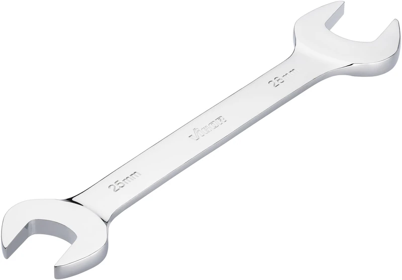 Vigor V7730-25X28 Double Open-End Spanner External Hexagonal Profile 25 x 28 mm Chrome-Plated and Polished Suitable for All Screw Connections Length 262 mm - Image 1