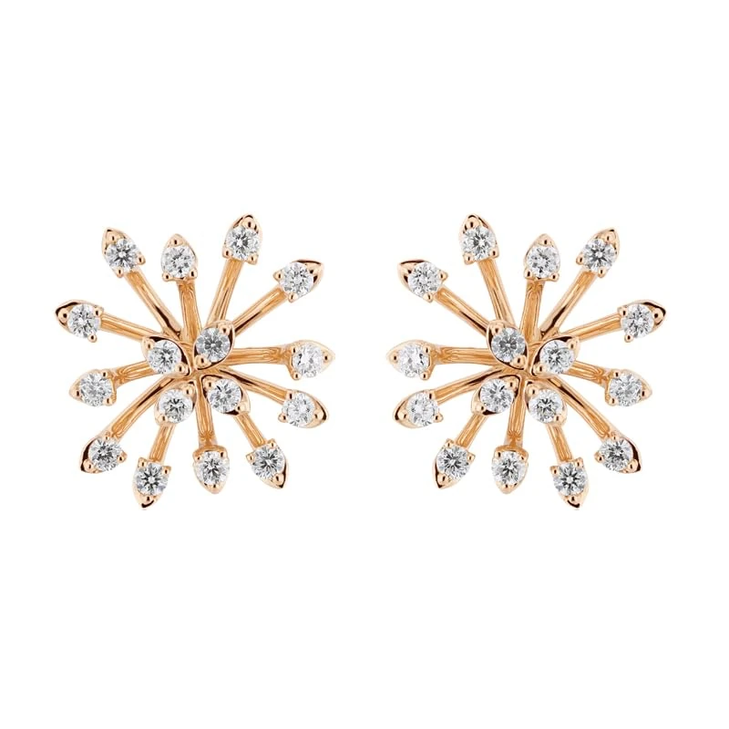 Hueb,18k Luminus Pink Gold Earring With 0.47 Cts Vs-Gh Diamonds,ONE SIZE