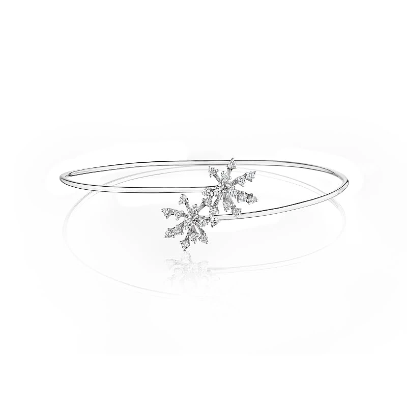 Hueb,18k Luminus White Gold Bracelet/bangle With 0.38 Cts Vs-Gh Diamonds,SMALL