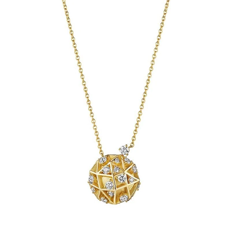 Hueb,18k Estelar Yellow Gold Necklace With 1.15 Cts Vs-Gh Diamonds,18"