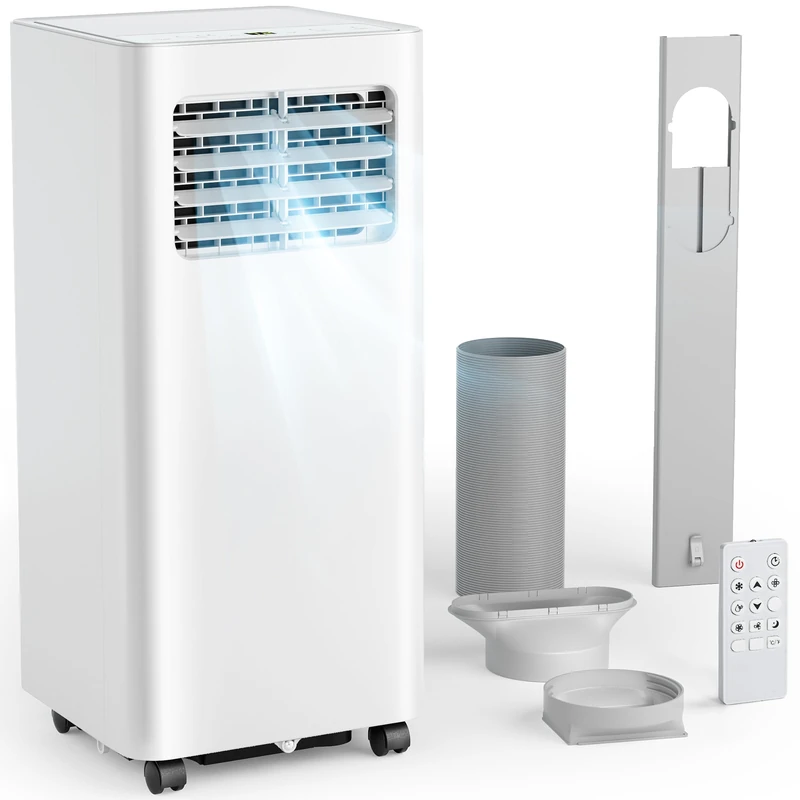 Air Conditioning Unit - Portable Air Conditioner, 4-in-1 - Cooling, Fan, Dehumidifier & Sleep Mode | Remote Control, Digital Display, 24H Timer,Window Kit,Energy Efficient | Covers 215 sq.ft