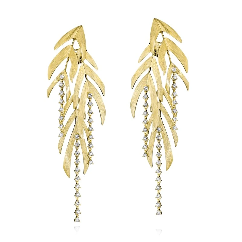 Hueb,18k Bahia Yellow Gold Earring With 1.53 Cts Vs-Gh Diamonds,ONE SIZE