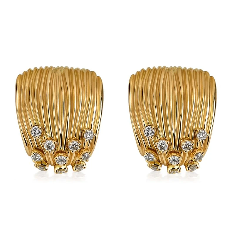 Hueb,18k Bahia Yellow Gold Earring With 0.29 Cts Vs-Gh Diamonds,ONE SIZE
