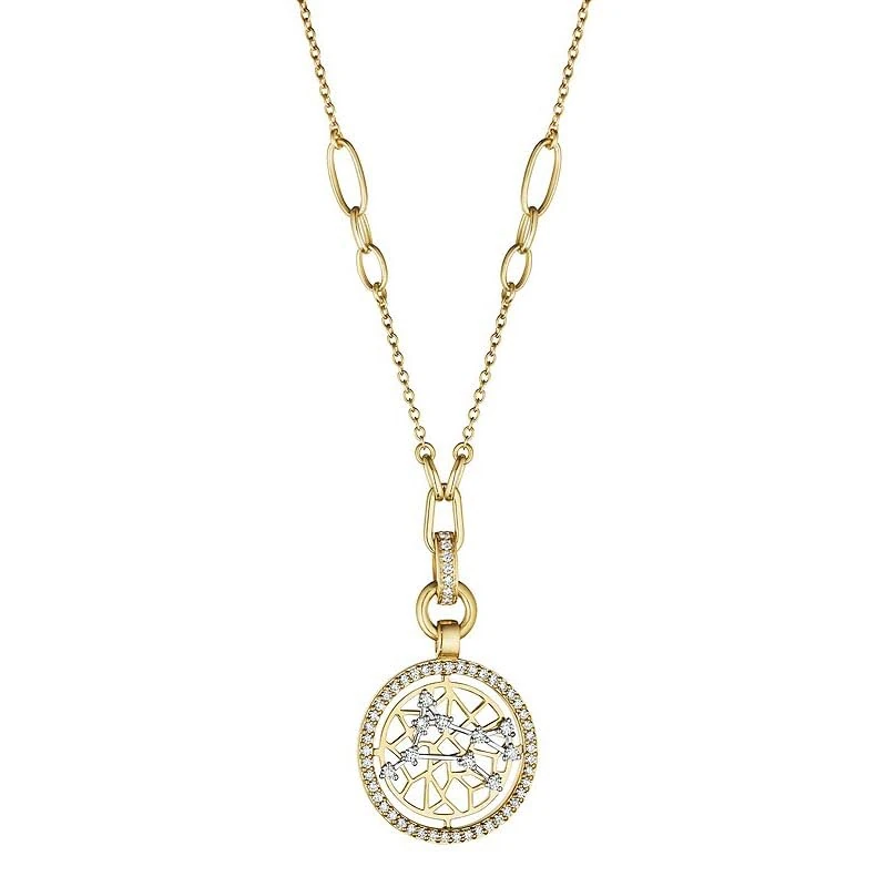 Hueb,18k Estelar Yellow And White Gold Aries Necklace With 0.86 Cts Vs-Gh Diamonds,18"