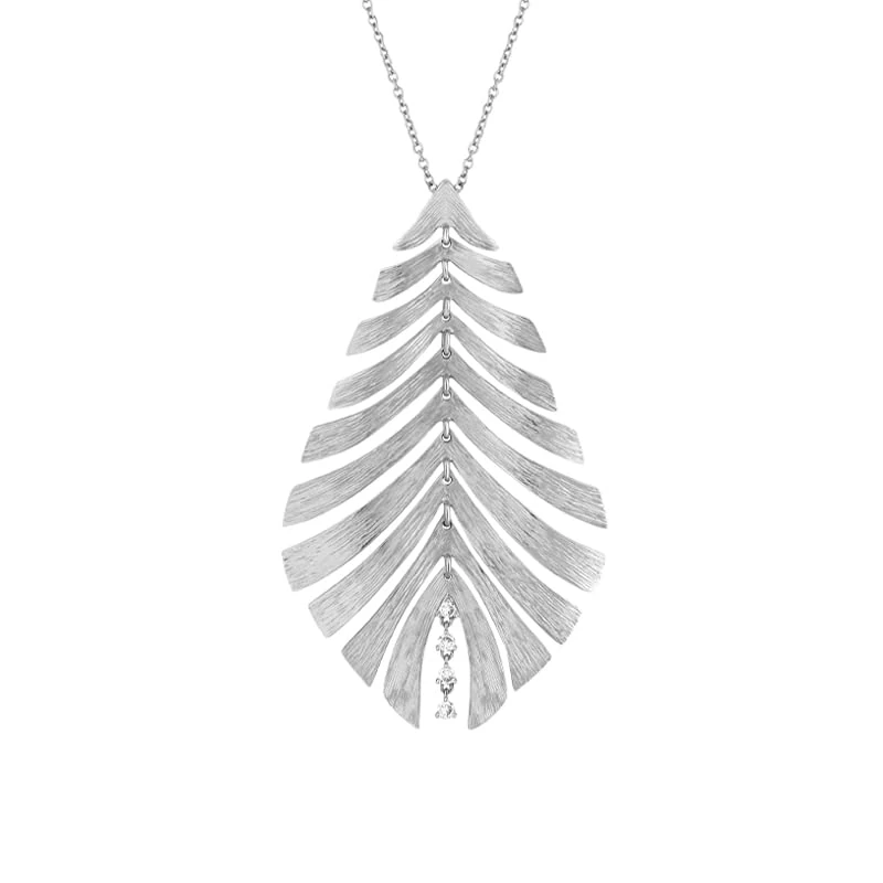 Hueb,18k Bahia White Gold Pendant With 0.06 Cts Vs-Gh Diamonds,18"