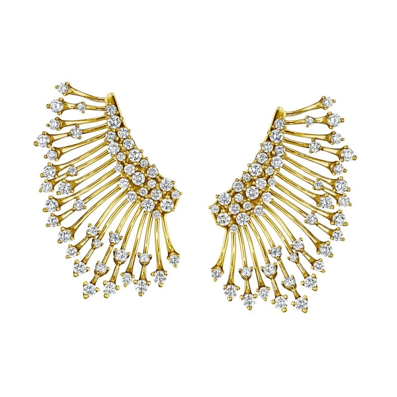 Hueb,18k Luminus Yellow Gold Earring With 4.13 Cts Vs-Gh Diamonds,ONE SIZE