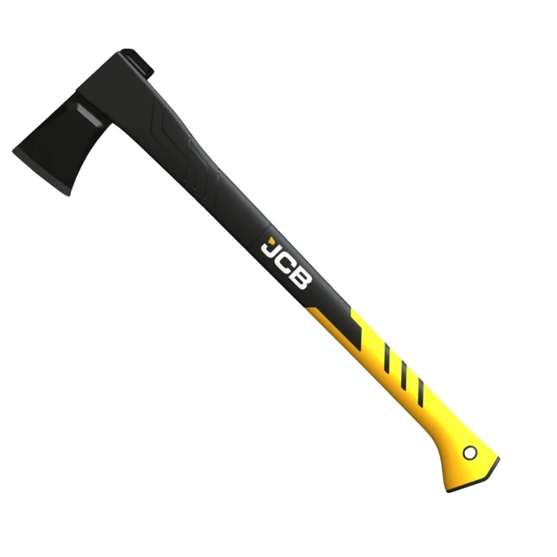 JCB Splitting Axe Pro 28” (71cm) – Heavy Duty Carbon Steel Blade, Reinforced Fiberglass Handle, Ergonomic Anti-Slip Grip, Protective Carry Sheath for Firewood, Logs & Kindling