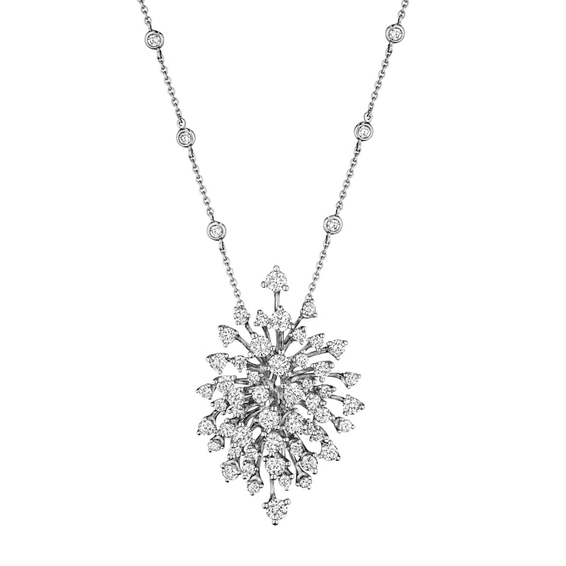 Hueb,18k Luminus White Gold Necklace With 3.32 Cts Vs-Gh Diamonds,16"