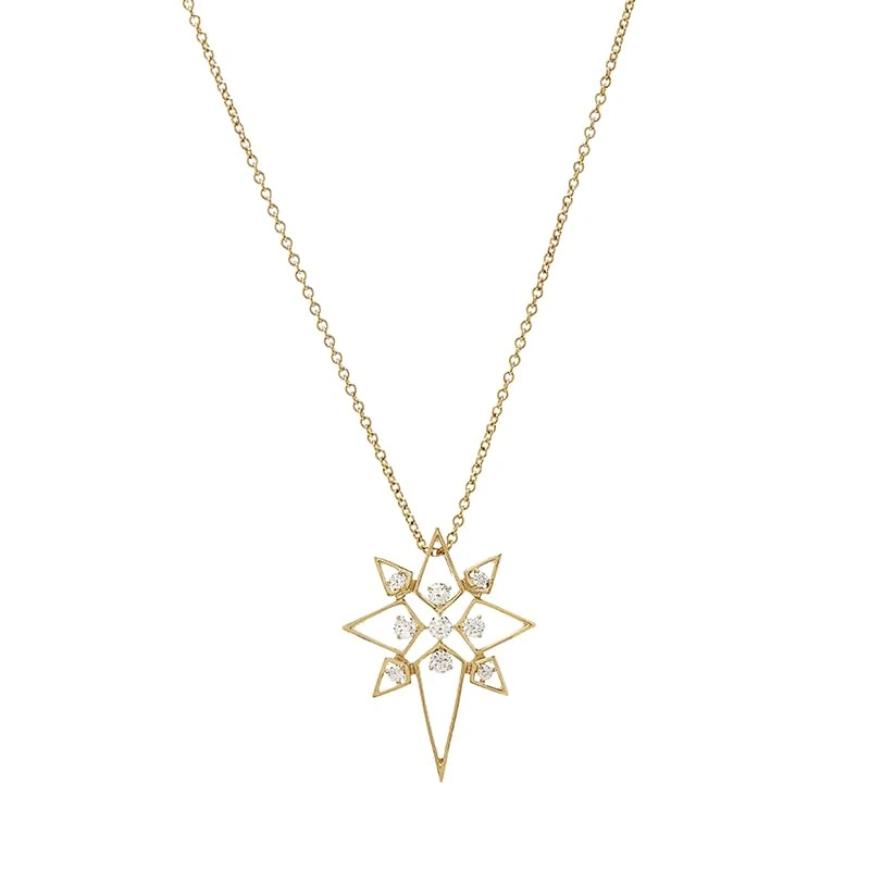 Hueb,18k Estelar Yellow Gold Necklace With 0.53 Cts Vs-Gh Diamonds,18"