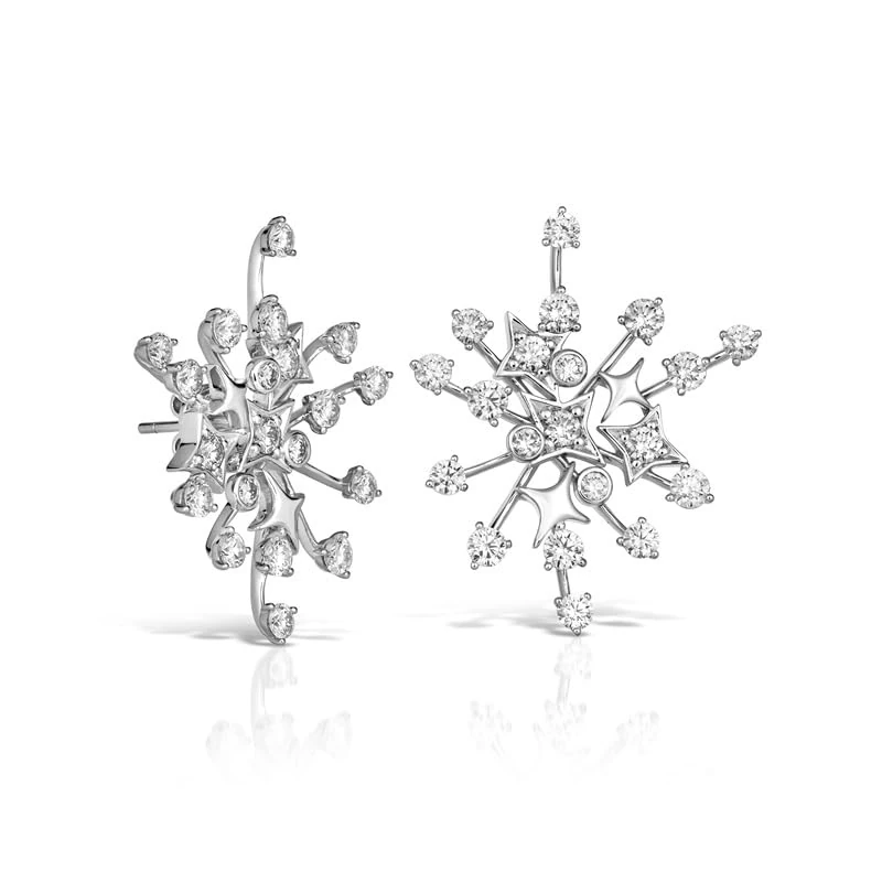 Hueb,18k Luminus White Gold Earring With 3.45 Cts Vs-Gh Diamonds,ONE SIZE