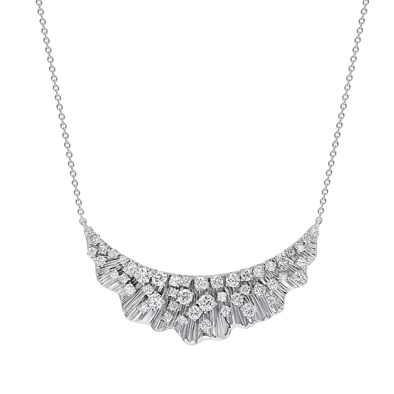 Hueb,18k Bahia White Gold Necklace With 1.19 Cts Vs-Gh Diamonds,18"