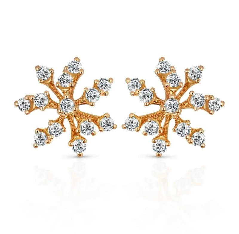 Hueb,18k Luminus Pink Gold Earring With 0.40 Cts Vs-Gh Diamonds,ONE SIZE