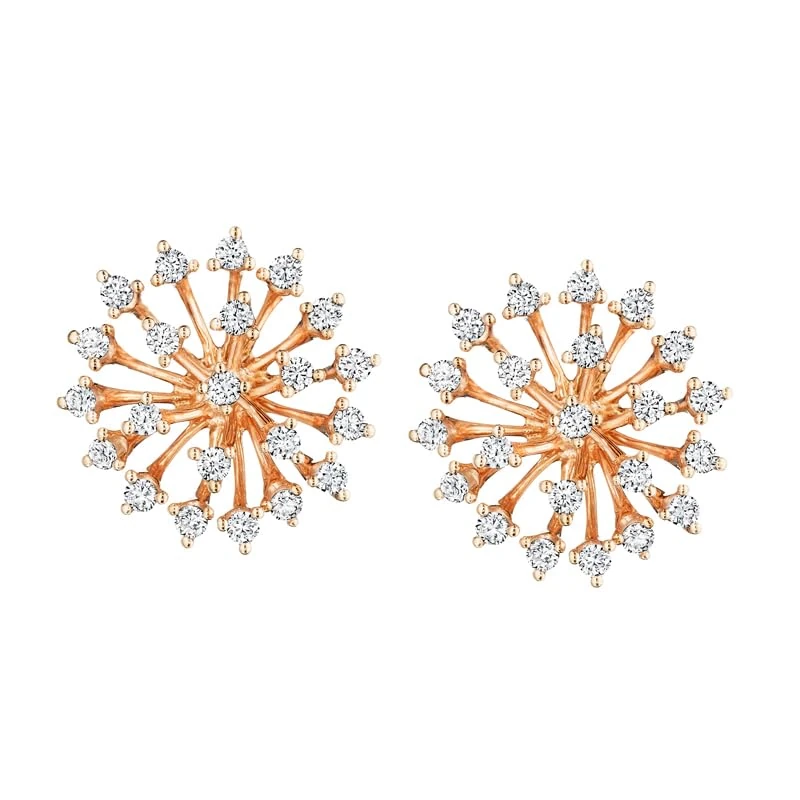Hueb,18k Luminus Pink Gold Earring With 0.79 Cts Vs-Gh Diamonds,ONE SIZE