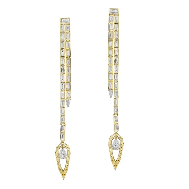 Hueb,18k Estelar Yellow Gold Earring With 3.09 Cts Vs-Gh Diamonds,ONE SIZE