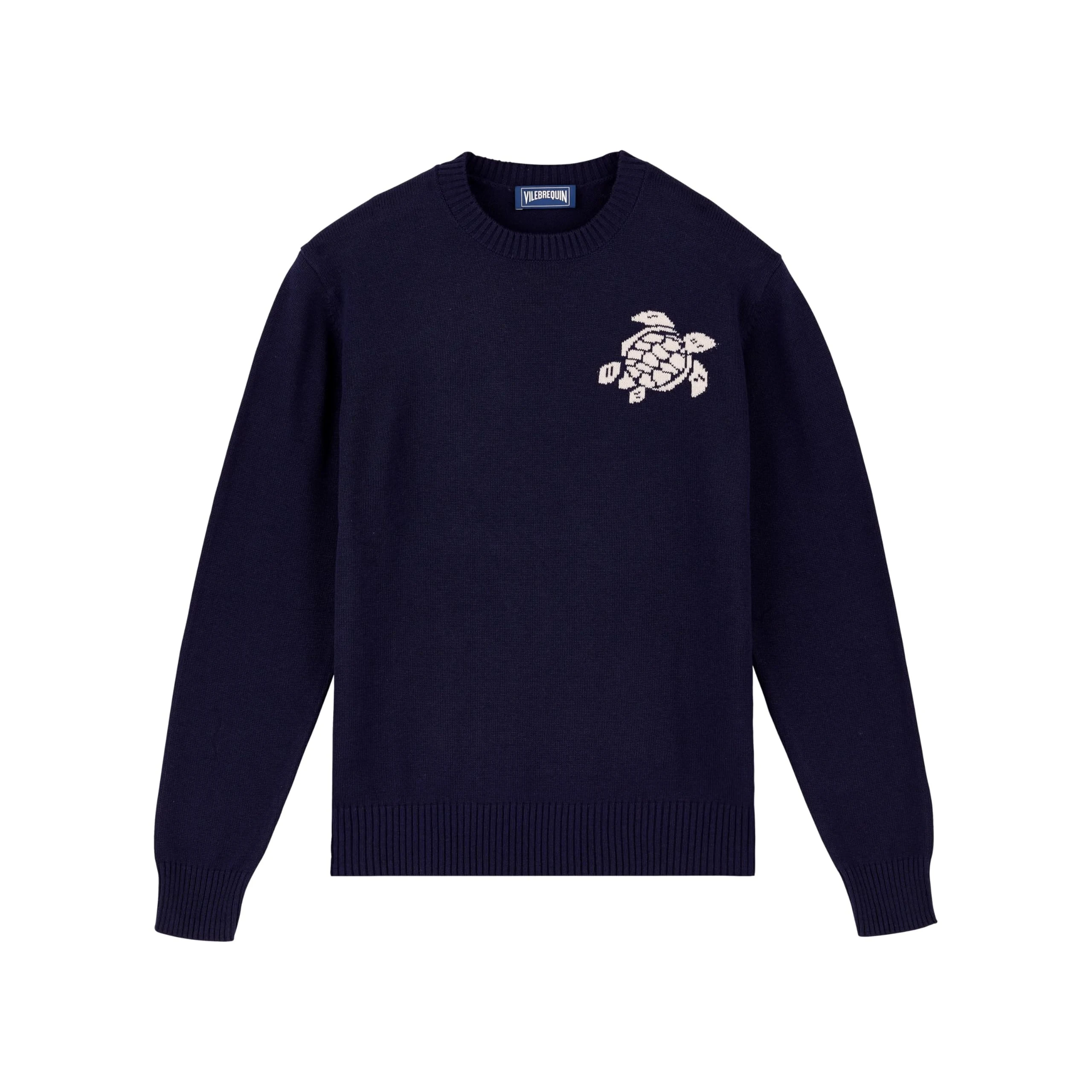 Vilebrequin, Crewneck Cotton and Cashmere Sweater Turtle, L, Ink