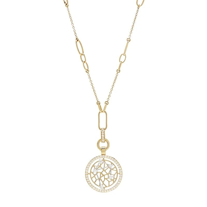 Hueb Libra Necklace - 18k Gold with 0.84 Ct Diamonds