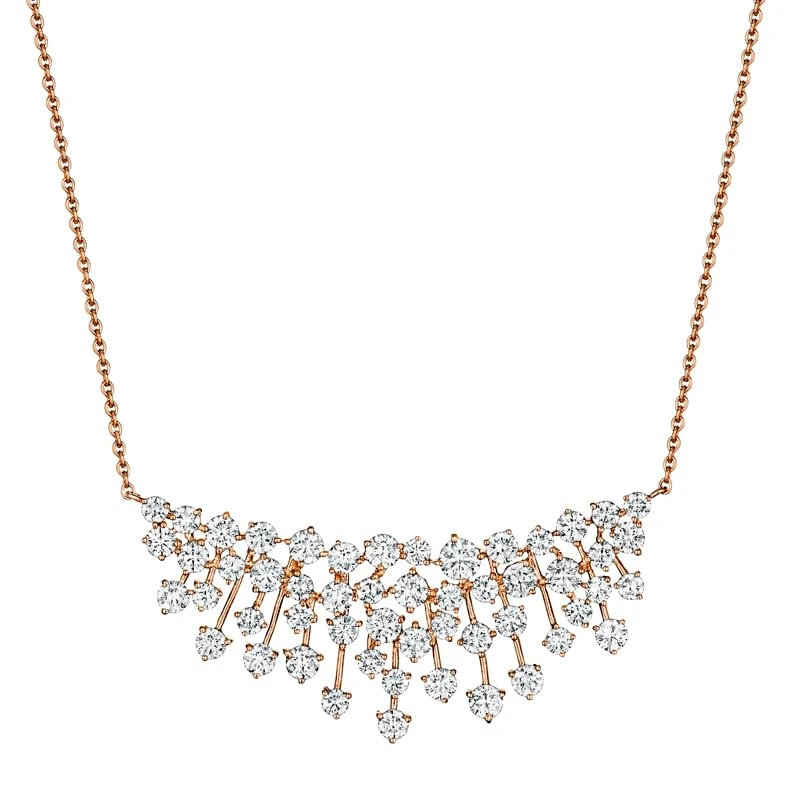 Hueb,18k Luminus Pink Gold Necklace With 3.17 Cts Vs-Gh Diamonds,16"