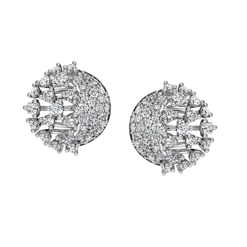 Hueb,18k Luminus White Gold Earring With 3.01 Cts Vs-Gh Diamonds,ONE SIZE