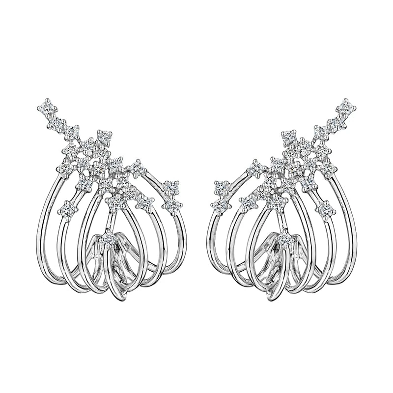 Hueb,18k Luminus White Gold Earring With 0.46 Cts Vs-Gh Diamonds,ONE SIZE