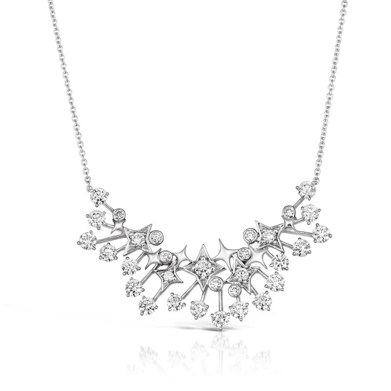 Hueb,18k Luminus White Gold Necklace With 2.63 Cts Vs-Gh Diamonds,18"