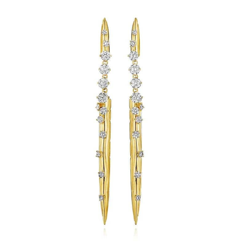 Hueb,18k Bahia Yellow Gold Earring With 1.55 Cts Vs-Gh Diamonds,ONE SIZE