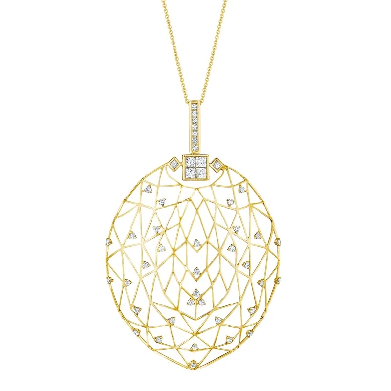 Hueb,18k Estelar Yellow Gold Necklace With 1.98 Cts Vs-Gh Diamonds,24"