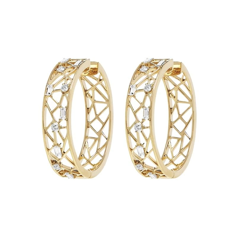 Hueb,18k Estelar Yellow Gold Earring With 1.50 Cts Vs-Gh Diamonds,ONE SIZE