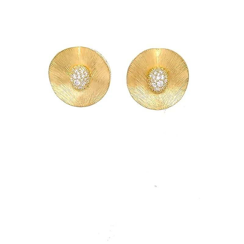 Hueb,18k Bahia Yellow Gold Earring With 1.04 Cts Vs-Gh Diamonds,ONE SIZE