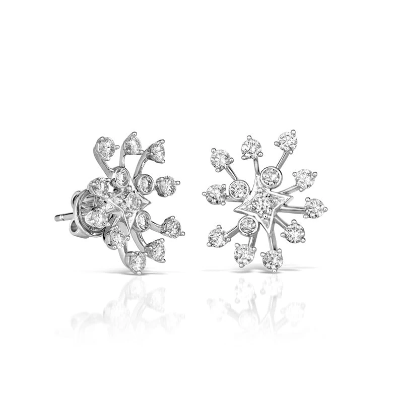 Hueb,18k Luminus White Gold Earring With 1.65 Cts Vs-Gh Diamonds,ONE SIZE