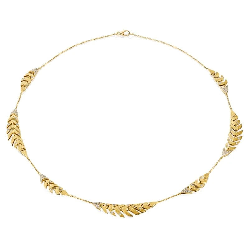 Hueb,18k Bahia Yellow Gold Necklace With 0.61 Cts Vs-Gh Diamonds,16"