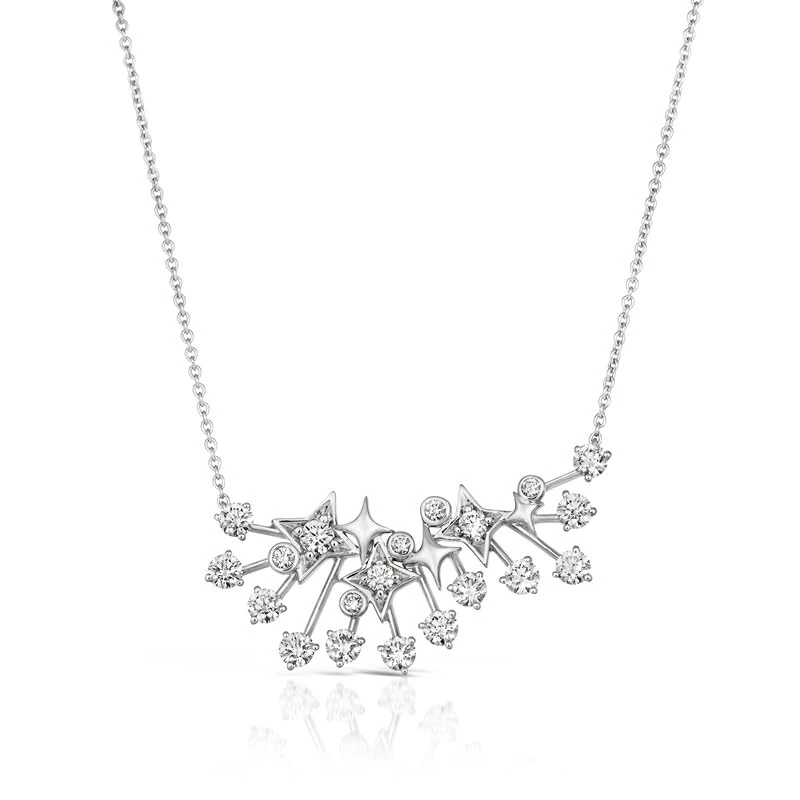 Hueb,18k Luminus White Gold Necklace With 1.65 Cts Vs-Gh Diamonds,18"