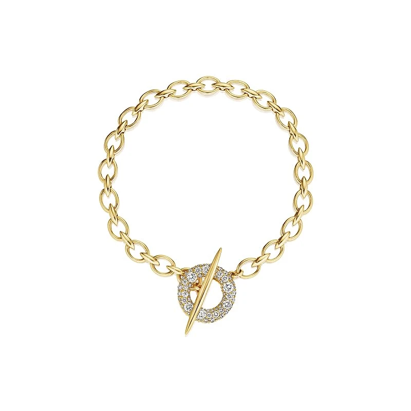 Hueb,18k Tribal Yellow Gold Bracelet/bangle With 1.19 Cts Vs-Gh Diamonds,MEDIUM
