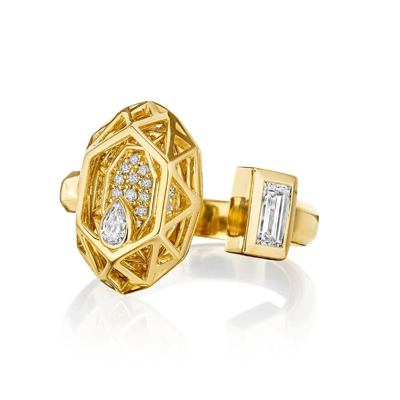 Hueb 18k Estelar Yellow Gold Ring with 0.54ct VS-GH Diamonds