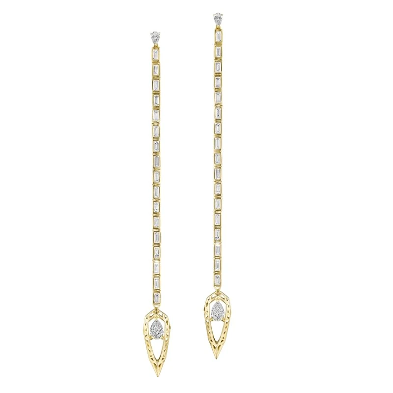Hueb,18k Estelar Yellow Gold Earring With 2.35 Cts Vs-Gh Diamonds,ONE SIZE
