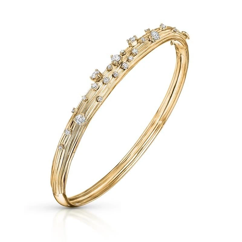 Hueb,18k Bahia Yellow Gold Bracelet/bangle With 0.71 Cts Vs-Gh Diamonds,SMALL