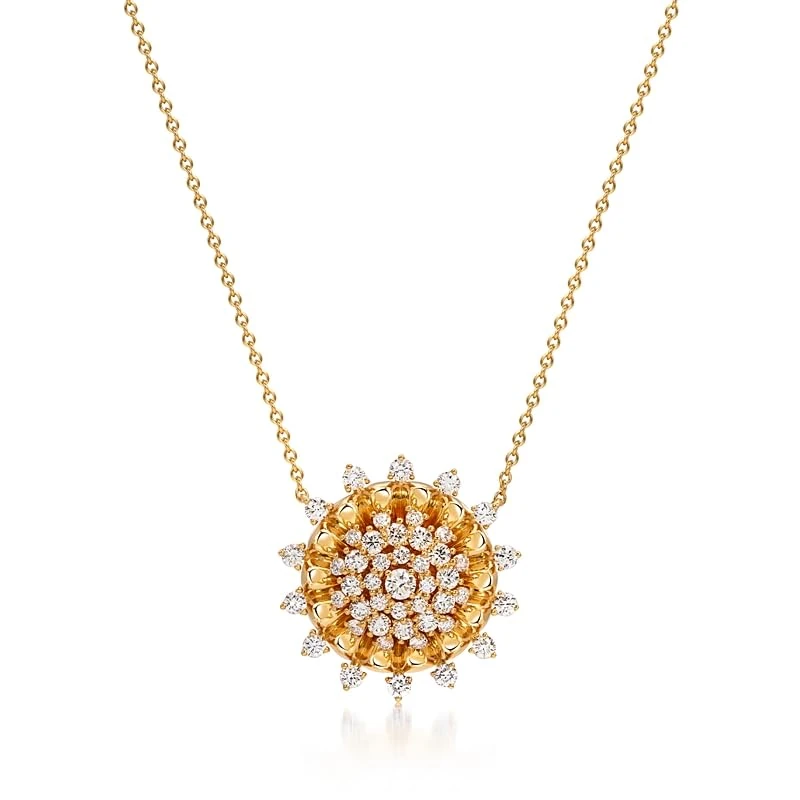 Hueb,18k Tribal Yellow Gold Necklace With 0.96 Cts Vs-Gh Diamonds,18"