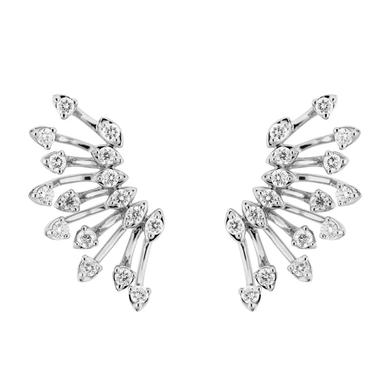 Hueb,18k Luminus White Gold Earring With 0.54 Cts Vs-Gh Diamonds,ONE SIZE