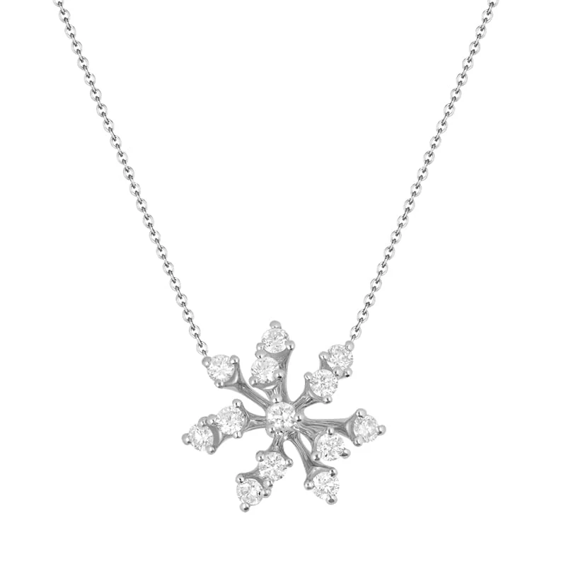 Hueb,18k Luminus White Gold Necklace With 0.17 Cts Vs-Gh Diamonds,16"