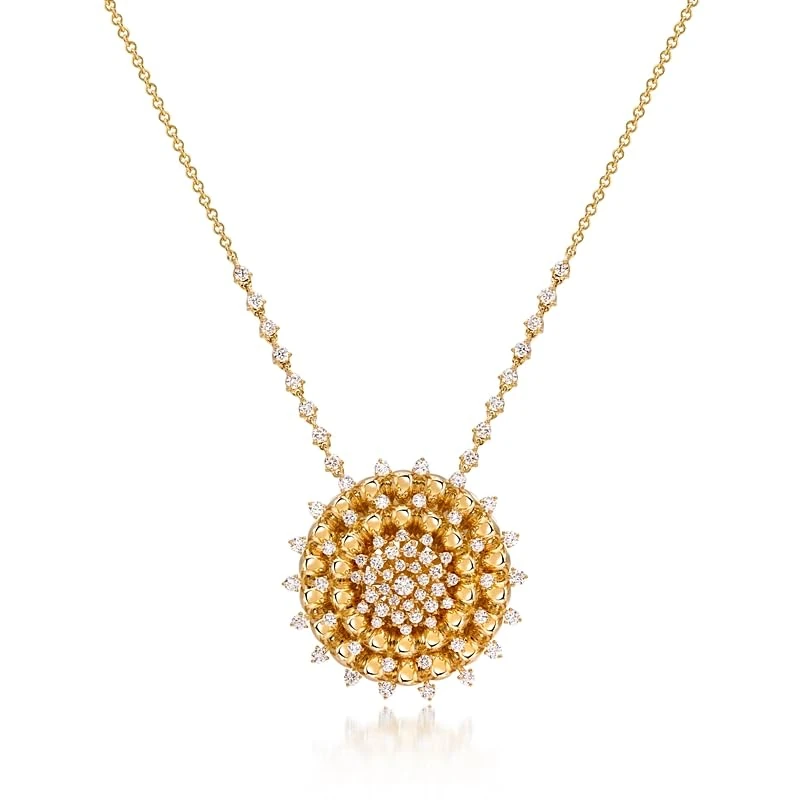 Hueb 18k Tribal Yellow Gold Necklace 1.98ct VS-GH Diamonds - 24in