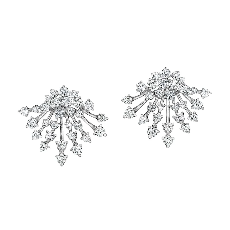 Hueb,18k Luminus White Gold Earring With 2.08 Cts Vs-Gh Diamonds,ONE SIZE