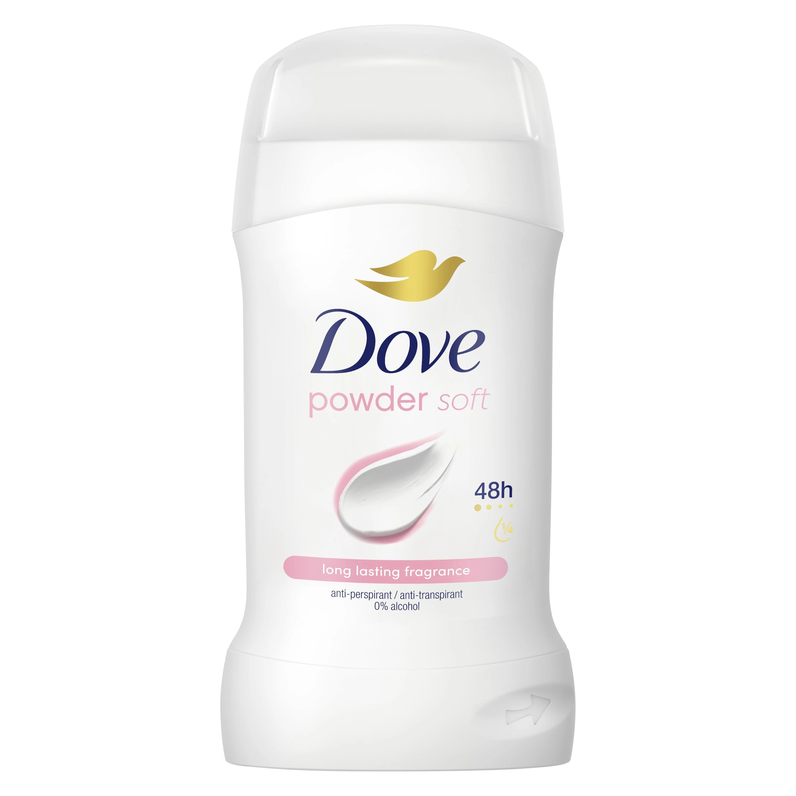 Dove Powder Soft Women's Antiperspirant Deodorant Cream Stick for 48 hour sweat protection and long-lasting fragrance with ¼ moisturising cream 50 ml
