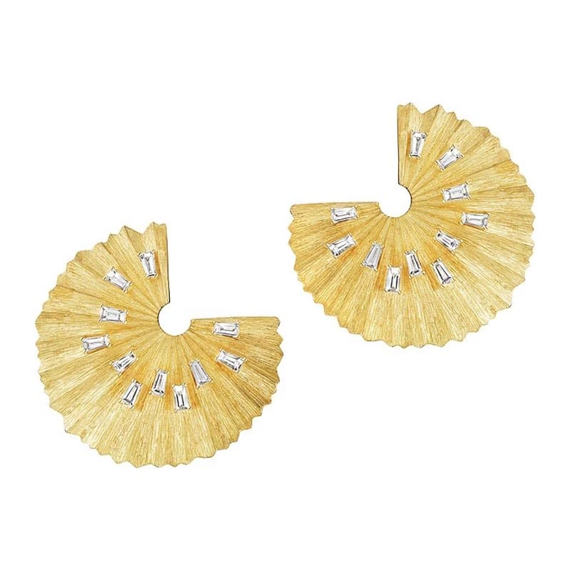 Hueb,18k Bahia Yellow Gold Earring With 0.51 Cts Vs-Gh Diamonds,ONE SIZE