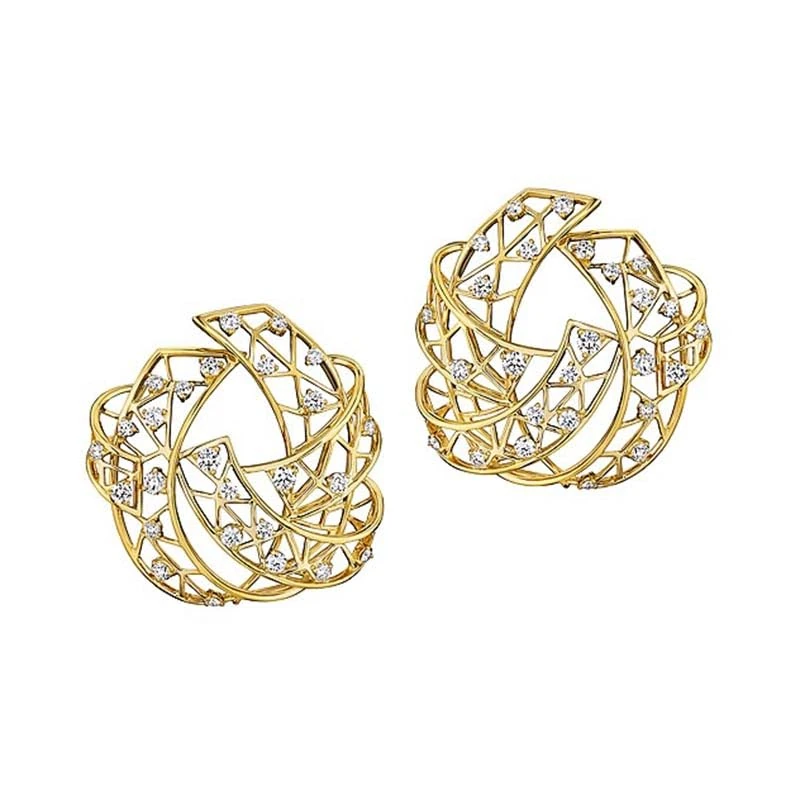 Hueb,18k Estelar Yellow Gold Earring With 2.53 Cts Vs-Gh Diamonds,ONE SIZE