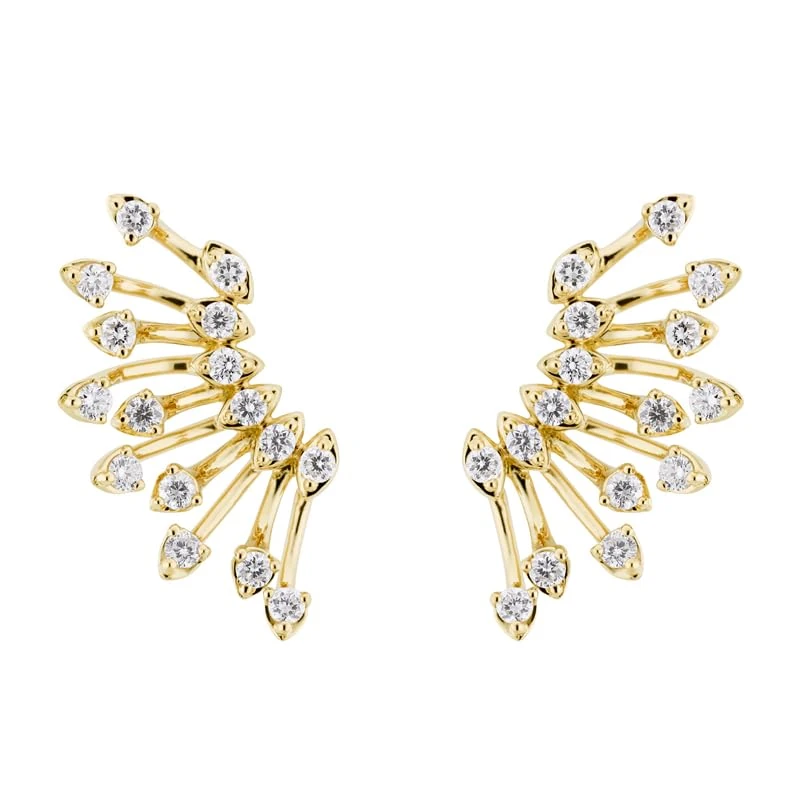 Hueb,18k Luminus Yellow Gold Earring With 0.54 Cts Vs-Gh Diamonds,ONE SIZE