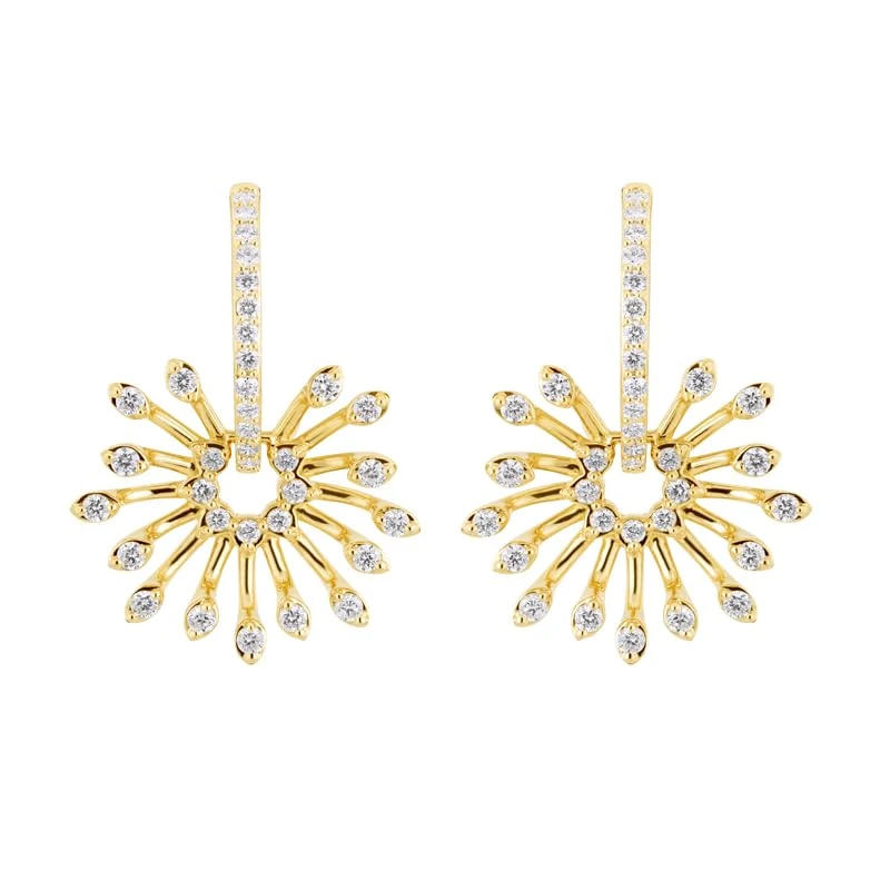 Hueb,18k Luminus Yellow Gold Earring With 0.73 Cts Vs-Gh Diamonds,ONE SIZE