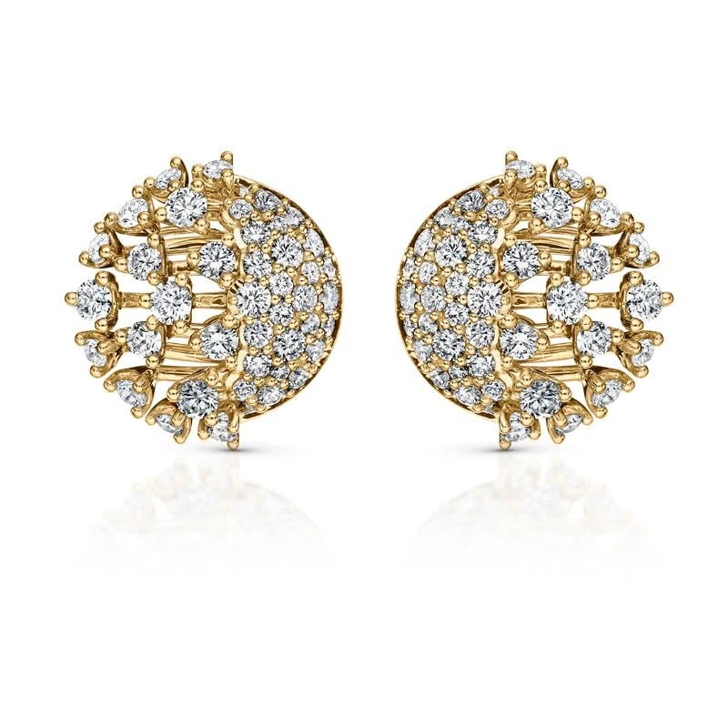 Hueb,18k Luminus Yellow Gold Earring With 2.98 Cts Vs-Gh Diamonds,ONE SIZE